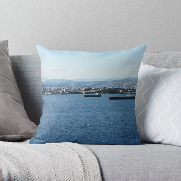 Cyprus Coast Throw Pillow
