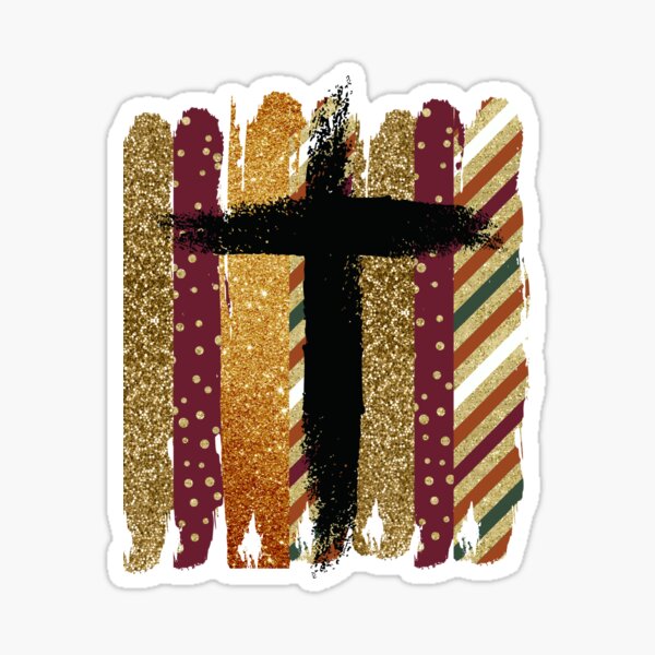 Cross Artwork Paint Swatch Jesus Cross Sticker For Sale By