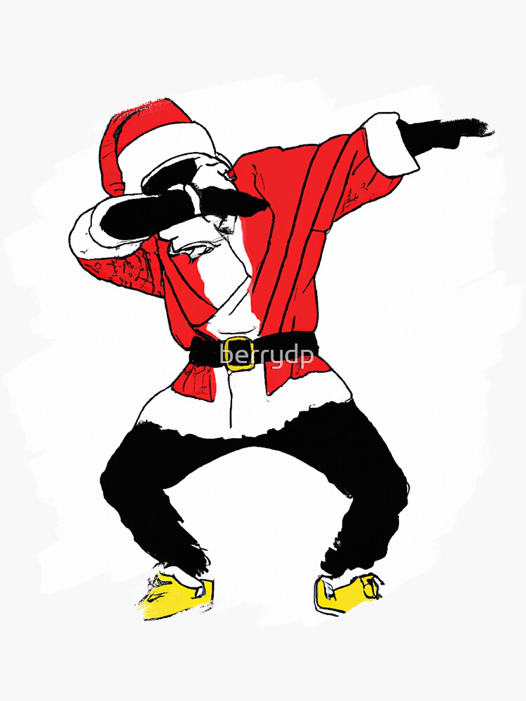 Santa Claus Dabbing Dancing In Space Christmas Dance Sticker For Sale By Berrydp Redbubble 