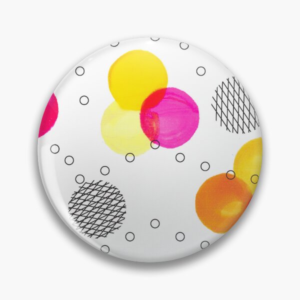 Item preview, pink yellow circles modern geometric  designed and sold by handmadehipsters.