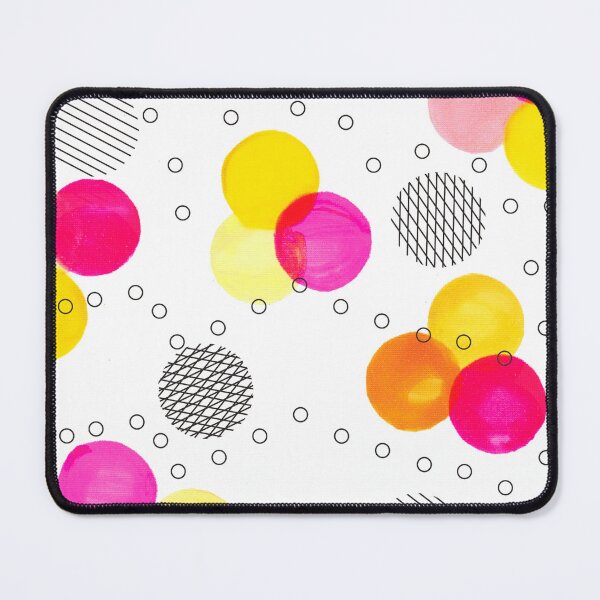 Item preview, pink yellow circles modern geometric  designed and sold by handmadehipsters.