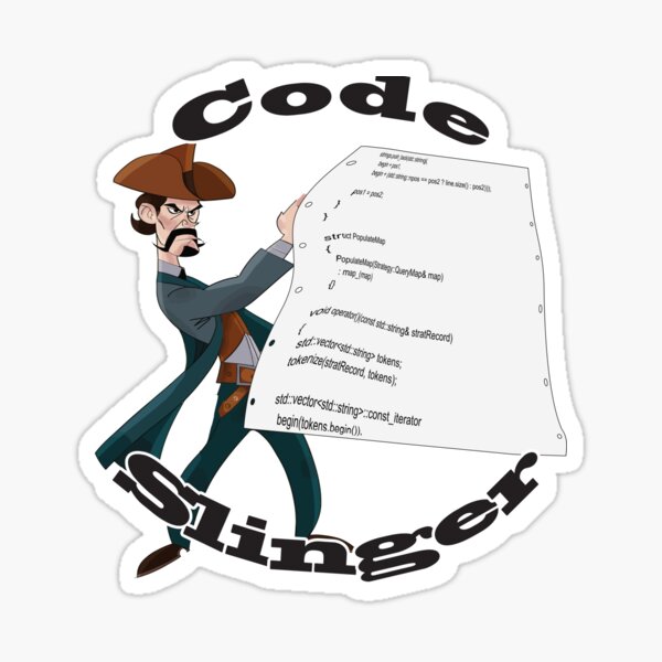 "Code Slinger Sticker for Sale by GGDesigns Redbubble