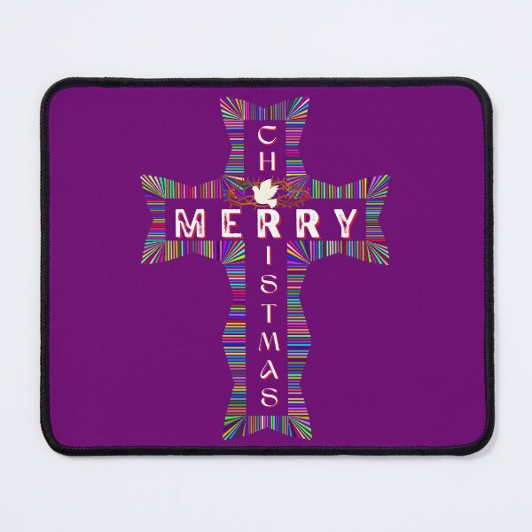 Item preview, Christian Merry Christmas Multi-colored Cross With Crown And Doves designed and sold by Lovemountain.