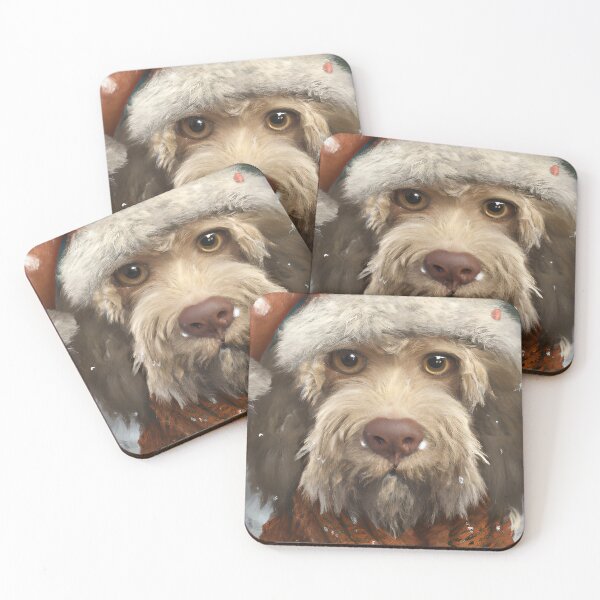 Item preview, Christmas Barbet Wearing A Santa Hat designed and sold by ZenEverAI.