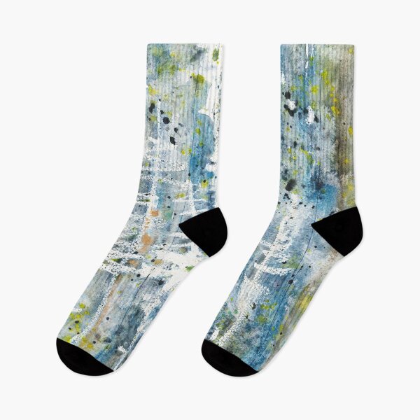Artikelvorschau, Ruhige blaue coole abstrakte Aquarelllandschaft, Blumen entworfen und verkauft von anaozzart.