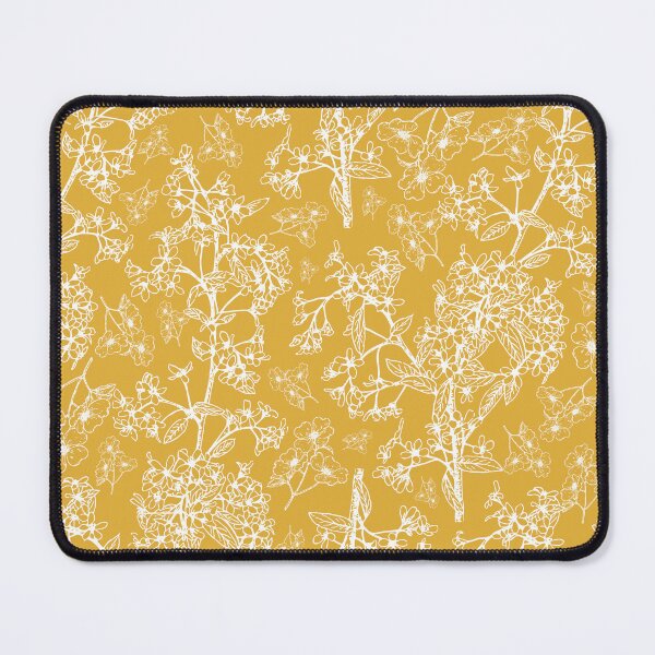 Item preview, Grasmere Garden Vintage Modern Botanical Pattern Mustard and White designed and sold by kierkegaard.