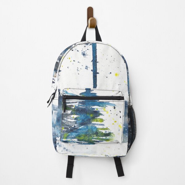 Item preview, Inspirational blue watercolor landscape, cool trees designed and sold by anaozzart.