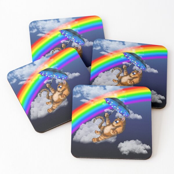 Item preview, ginger cat with a rainbow designed and sold by BeingNow.