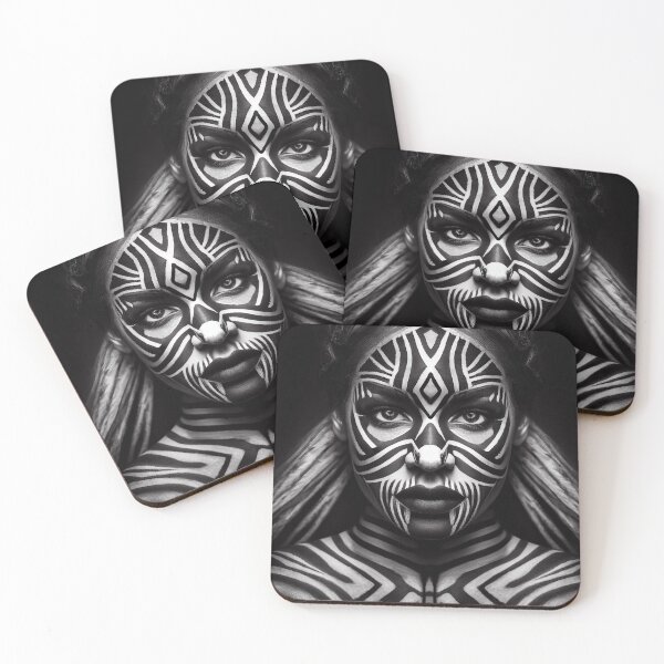 Item preview, Painted Tribal Woman Portrait designed and sold by gregblomberg.