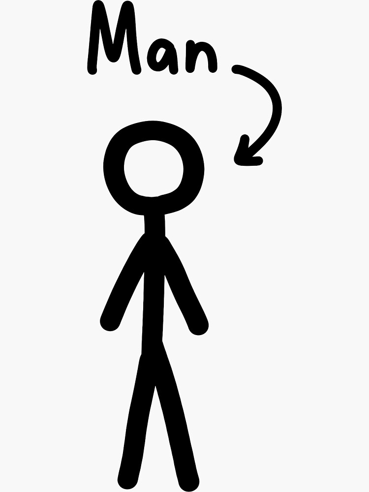 "stick figure Tshirt design" Sticker for Sale by Redbubble