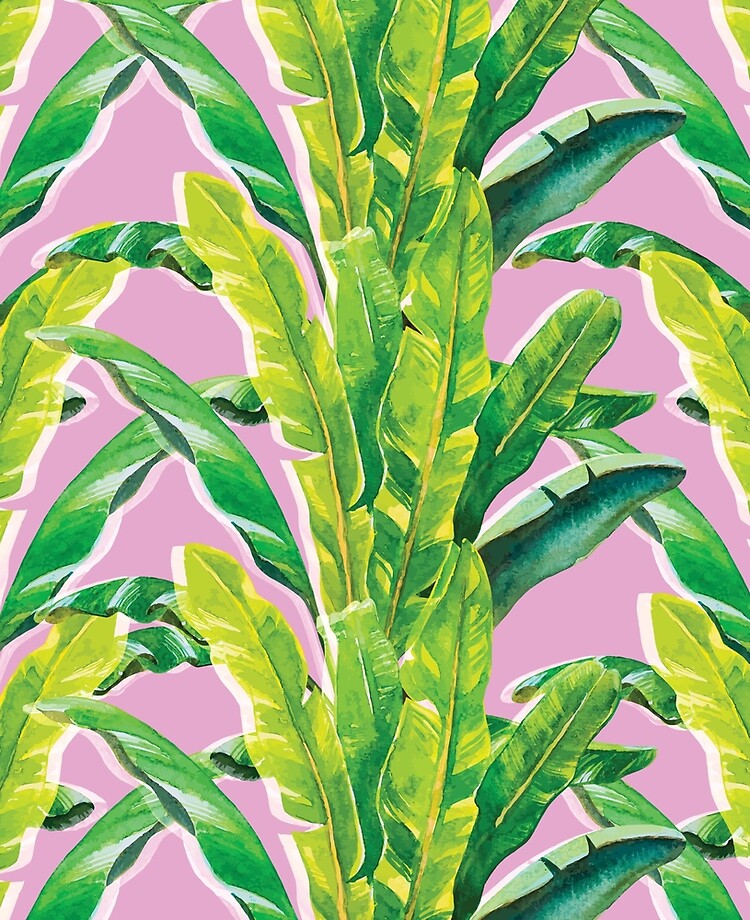 Thumbnail 2 of 2, iPad Case & Skin, Banana Leaf - Pink designed and sold by SomeGoodPaperCo.