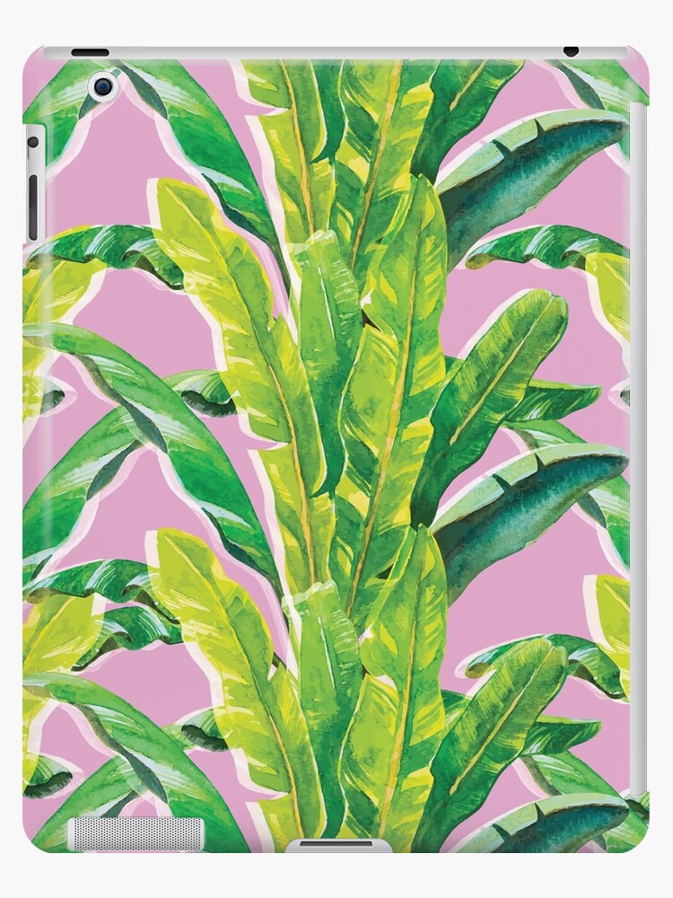 Thumbnail 1 of 2, iPad Case & Skin, Banana Leaf - Pink designed and sold by SomeGoodPaperCo.