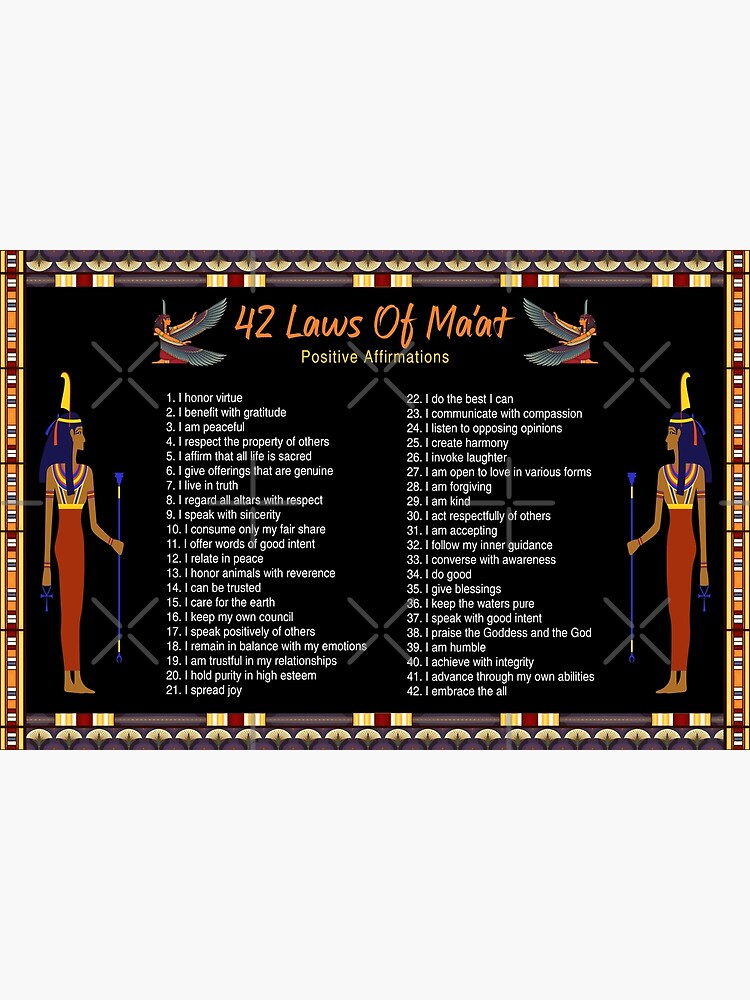 The 42 Laws Of Maat - Positive Affirmations Premium Matte Vertical ...