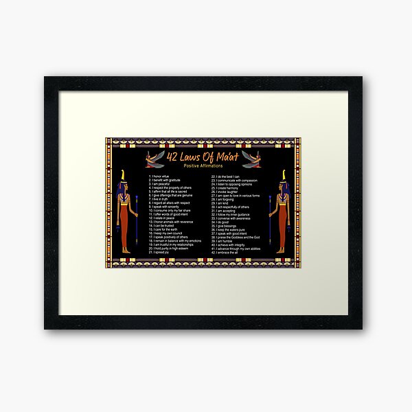 Item preview, The 42 Laws Of Maat - Positive Affirmations designed and sold by EgyptConnection.