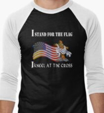 Stand For The Flag Kneel At The Cross Men's Baseball ¾ T-Shirt