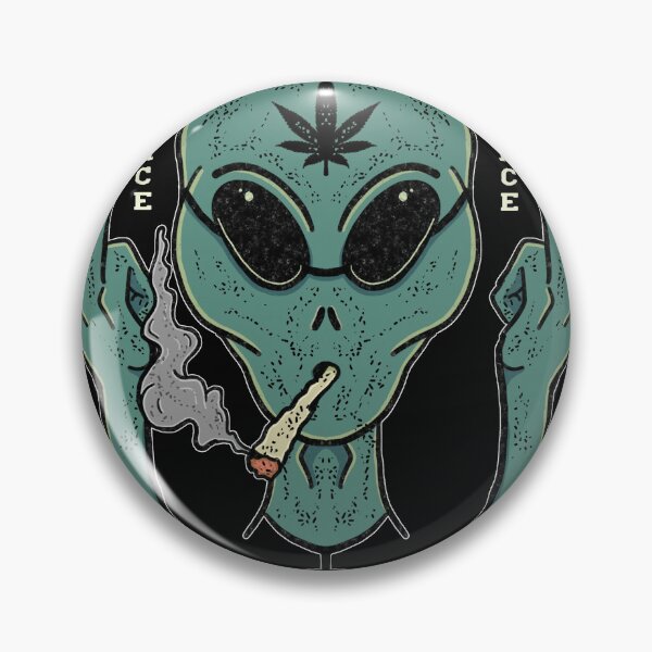 Item preview, peaceful alien smoking weed designed and sold by define design.