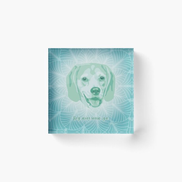 Item preview, Beagle Neo Mint Smiling Face "Hey, nice seein' ya"  designed and sold by DuFauna.