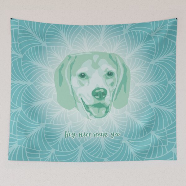 Item preview, Beagle Neo Mint Smiling Face "Hey, nice seein' ya"  designed and sold by DuFauna.