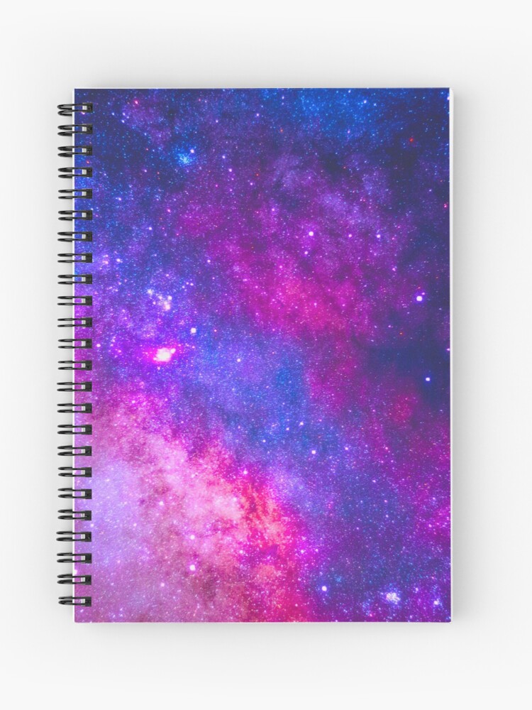 Purple Pink Blue Galaxy Stars Spiral Notebook