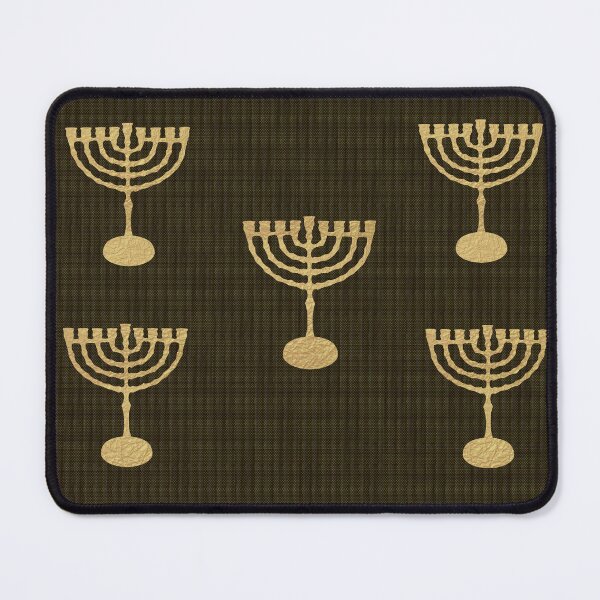 Item preview, Vintage Happy Hanukkah Festival! Jewish Holiday Chanukah Gold Menorah Decoration designed and sold by sofiartmedia.