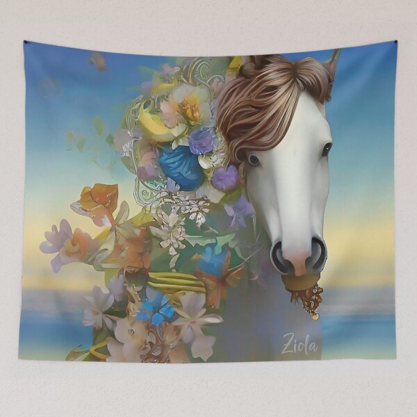Item preview, Pretty flowers Dreamy Botanicals Cute Horse designed and sold by ZiolaRosa.