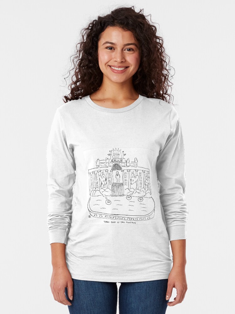 Thumbnail 2 of 5, Long Sleeve T-Shirt, Three Coins in the Fountain designed and sold by bromfieldpen.