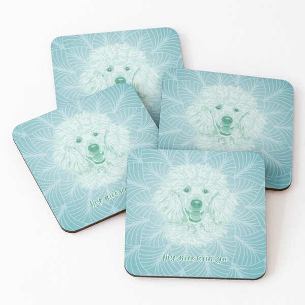 Item preview, Poodle Neo Mint Smiling Face "Hey, nice seein' ya"  designed and sold by DuFauna.