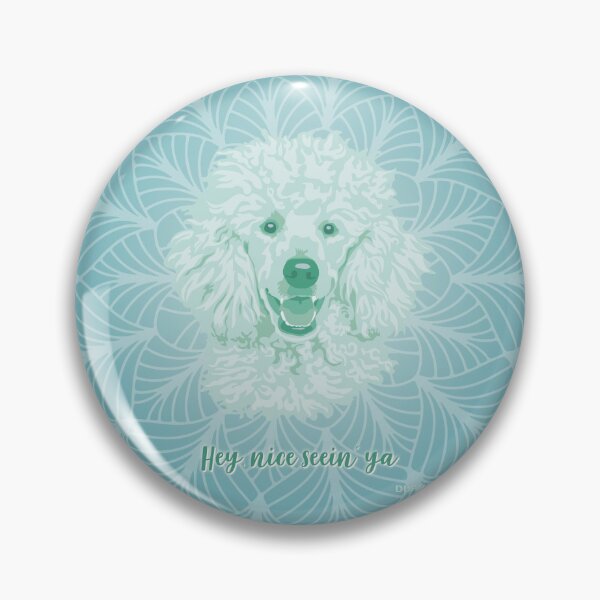 Item preview, Poodle Neo Mint Smiling Face "Hey, nice seein' ya"  designed and sold by DuFauna.
