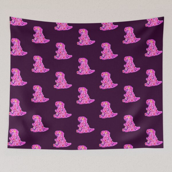 Item preview, Pink dinosaur silhouette patterns designed and sold by Astralia.