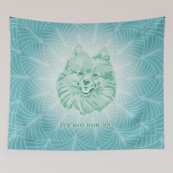 Item preview, Pomeranian Neo Mint Smiling Face "Hey, nice seein' ya"  designed and sold by DuFauna.