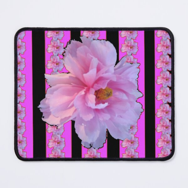 Item preview, PINK FLORAL PURPLE-BLACK STRIPED ART designed and sold by sharlesart.