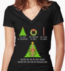 The Tree Of Christmas Merry Hallows One Of Master Of Cheer T-Shirt Sweatshirt & Hoodie Women's Fitted V-Neck T-Shirt