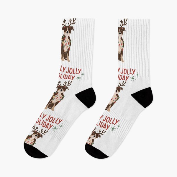 Item preview,  Holly Jolly Holiday Pitbull Dog-Deer  designed and sold by DaLumaDesigns.