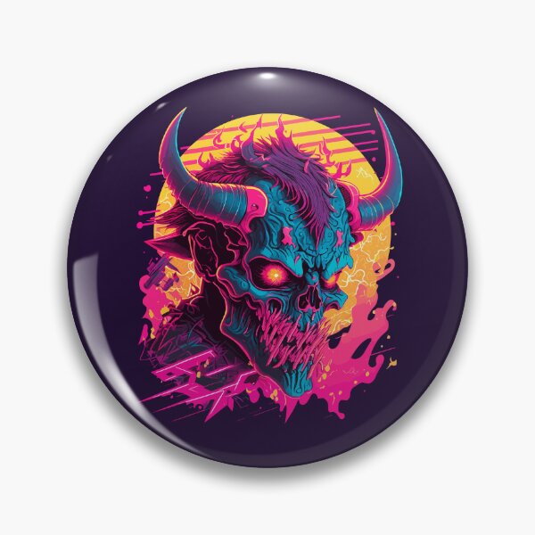 Item preview, Synthwave Punk Oni Demon designed and sold by ChasmicArt.