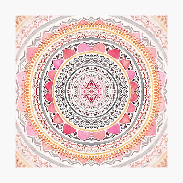 Pastel Bohemian Mandala Photographic Print