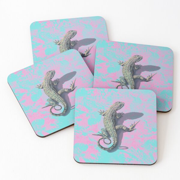 Item preview, Jazzy Tropical Lizard Painting - Hot Pink + Cool Blue designed and sold by Tiff-Designs.