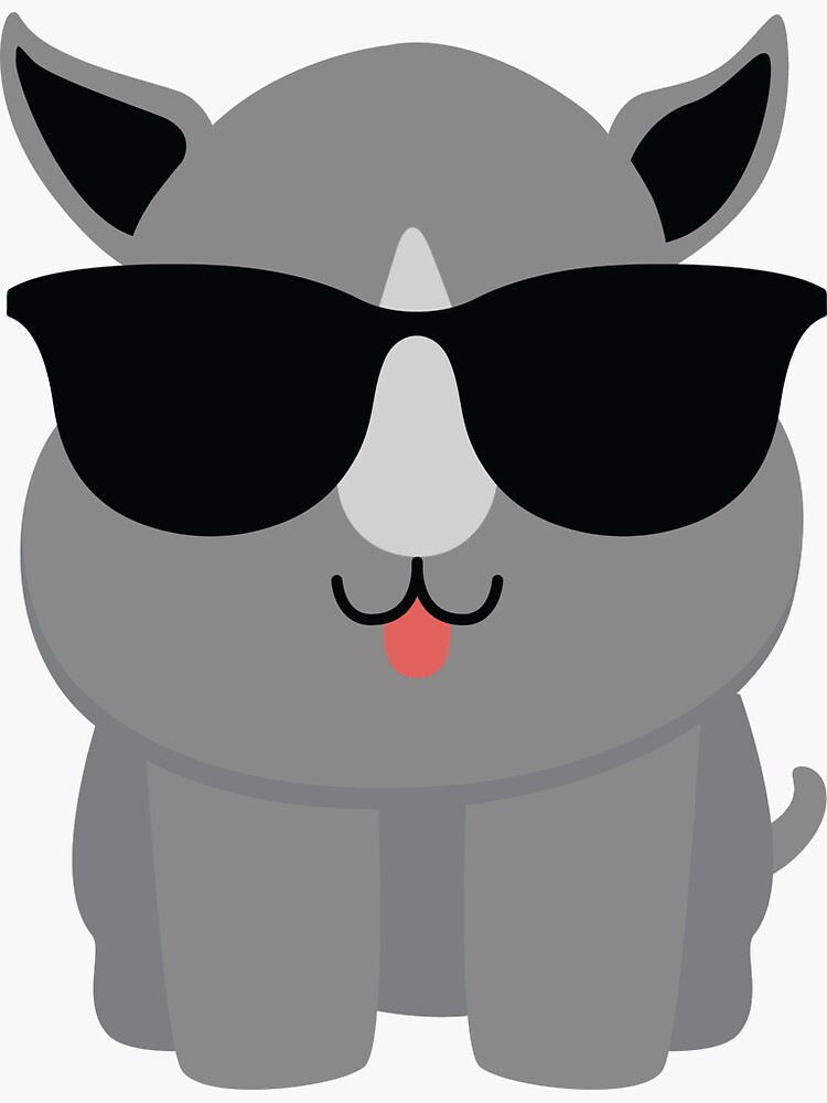 "Rhino Emoji " Sticker for Sale by HippoEmo | Redbubble