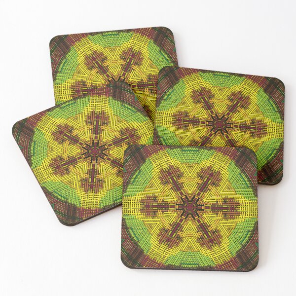 Item preview, Weave Mandala Red Green and Yellow designed and sold by WormholeOrbital.