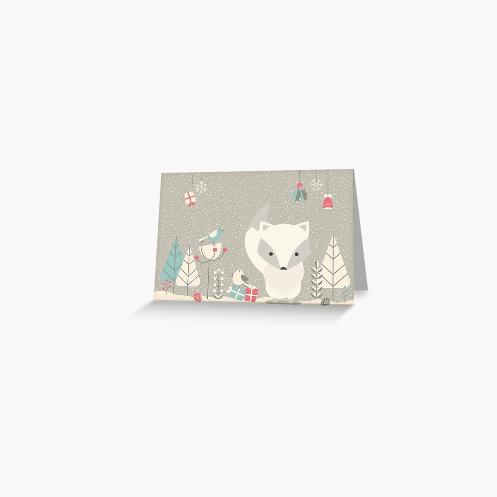 Christmas baby fox 04 Greeting Card