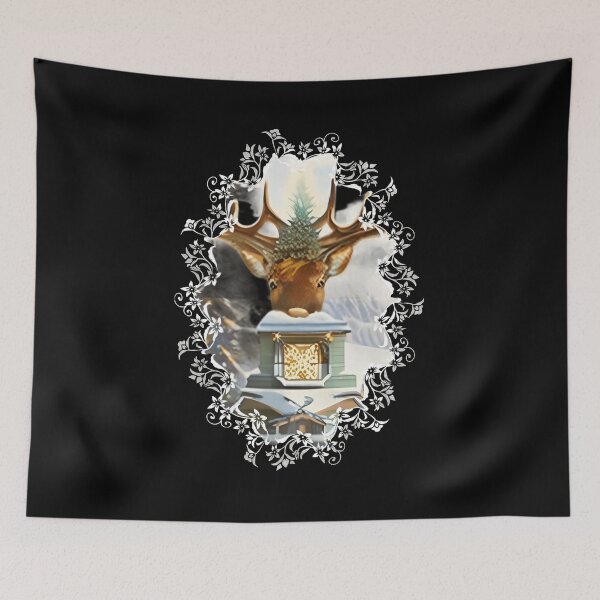 Item preview, Christmas Tree Hat Reindeer Cabin designed and sold by zheworkstudio.