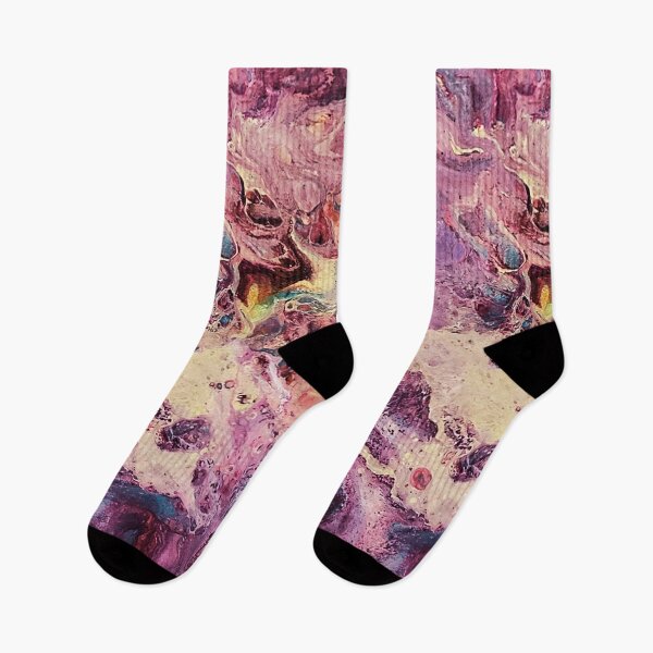 Artikelvorschau, Pastellrosa und violettes Acrylguss-Kunstwerk entworfen und verkauft von Julie Lucas.