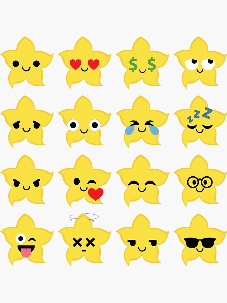 Starfruit Emoji Sticker For Sale By Hippoemo Redbubble