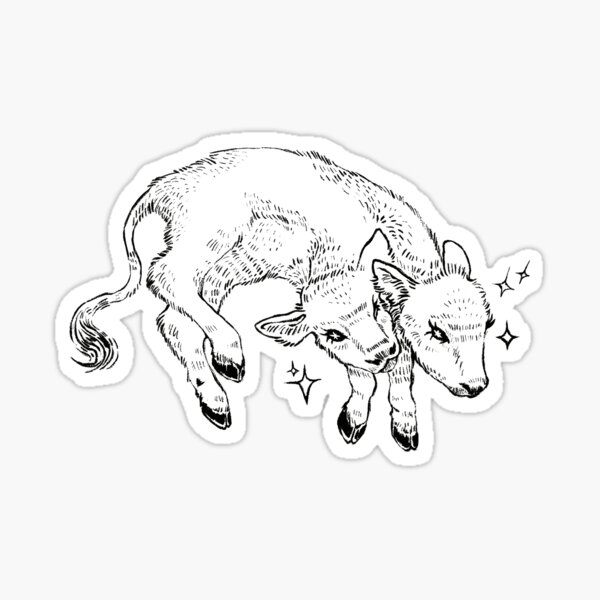 two headed calf by laura gilpin Sticker