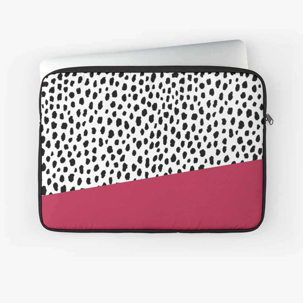 Designer laptop sleeve Pink Dalmatian Abstract Print by The 13 Prints - Buy  on