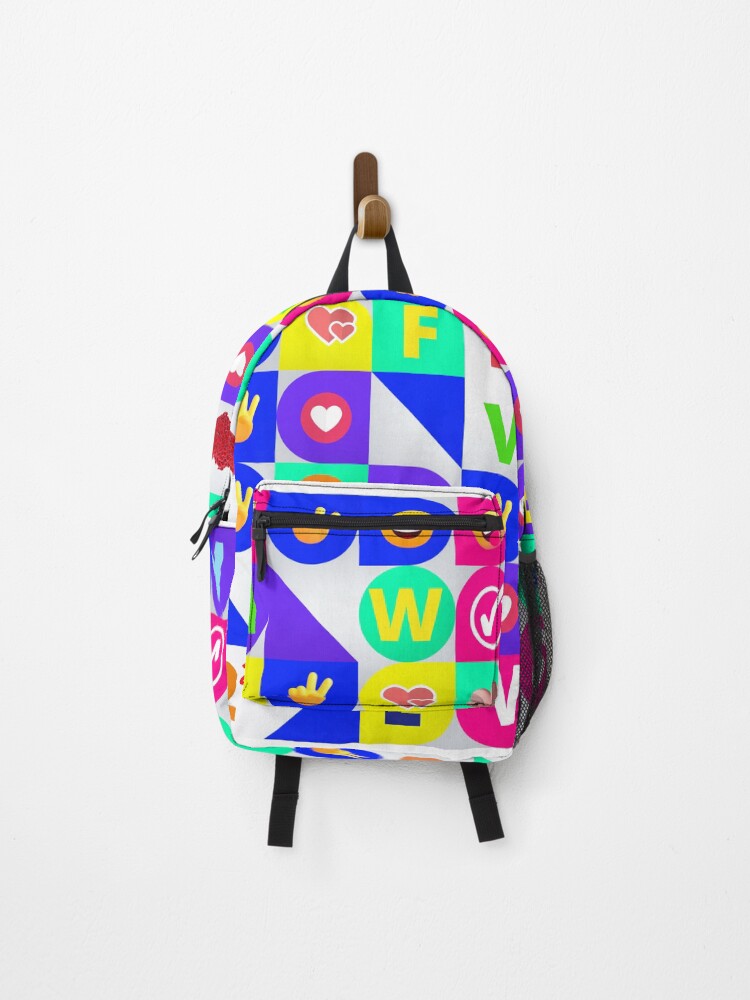 Thumbnail 1 of 3, Backpack, Emoji Alphabet Puzzle designed and sold by CrazyCavemanART.