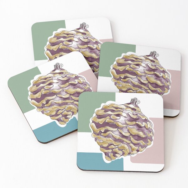 Item preview, Classic Christmas Pinecone Ornament Gold and Eggplant designed and sold by SwayzeStudio.