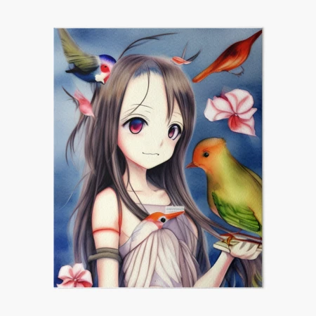 Anime Girl Surrounded By Birds Background, Anime Best Pictures, Animal,  Best Background Image And Wallpaper for Free Download