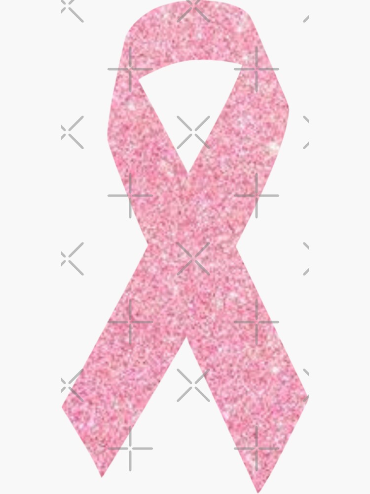 Pink Faux Glitter Awareness Ribbon Sticker For Sale By Felicity K