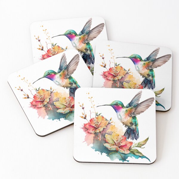 Item preview, Colorful Watercolor Hummingbird and flowers 13 designed and sold by printiesart.
