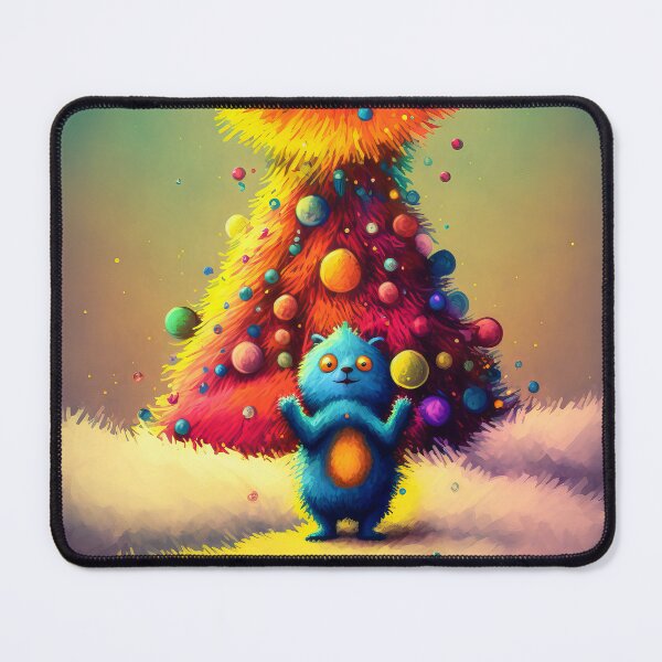 Aperçu de l'œuvre Mignonne de Noël et énorme arbre décoré créée et vendue par MorningPanda.